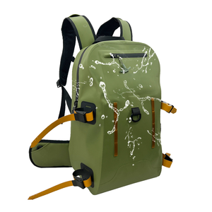30L Waterproof Polyester Three-Layer Fishing Tackle Backpack with 10 Pockets Airtight <b>Rod</b> <b>Holder</b> Gear Bag OEM Manufacturer - Product Image 1
