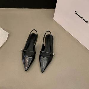 Women Closed Toe Pointed Toe <b>Flat</b> Shoes 2026 Spring Summer Niche Temperament All Match Comfortable Fairy Daily <b>Sandals</b> - Product Image 2