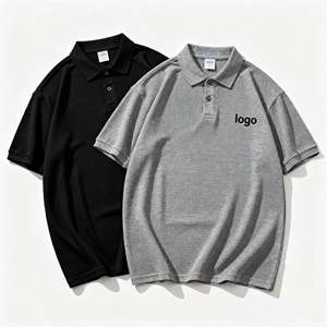 Polo pour homme 100% coton, logo personnalisé, haute élasticité, entraînement, mode, couleur unie, taille plus, polo de golf pour homme - Product Image 1