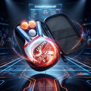 Raquette de <span class=keywords><strong>tennis</strong></span> de <span class=keywords><strong>table</strong></span> ergonomique avec caoutchouc à haute rotation, revêtement en caoutchouc très adhérent pour des rotations intenses - Product Image 2