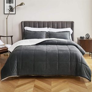 Defiantly Dày/Ấm Áp Mùa Đông <span class=keywords><strong>Comforter</strong></span> Bộ Đồ Giường Sang Trọng Có Thể Giặt Sherpa <span class=keywords><strong>Comforter</strong></span> Sets - Product Image 3
