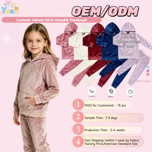 Conjunto de Sudadera con Capucha de Terciopelo para Niñas, Diseño Personalizado, Sudadera de Manga Larga de Terciopelo Suave de Lujo, Ropa Deportiva para Niños, Uso Diario en Casa - Product Image 1