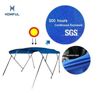 HOMFUL 600D 알루미늄 4 활 Bimini 보트 커버 보트 캐노피 Bimini 탑 보트