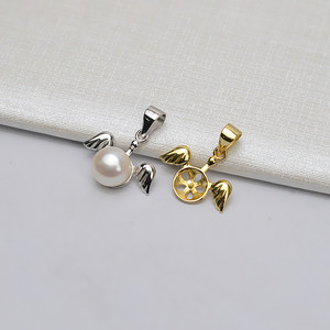 จี้เงินแท้ S925 รูปนางฟ้าตัวน้อย สำหรับทำเครื่องประดับ DIY แบบกึ่งสำเร็จรูป พร้อมฐานไข่มุกแบบปรับแต่งได้ ฝังไข่มุกแบบหลวม - Product Image 1