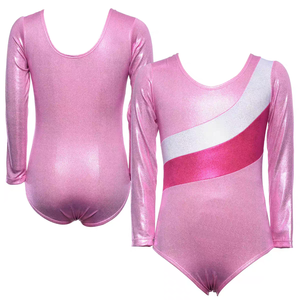 Justaucorps sans manches pour filles, violet et blanc, avec design en strass, pour l'entraînement de danse - Product Image 2