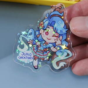 Charm in Acrilico Personalizzato <span class=keywords><strong>Juno</strong></span> Creative, Tagliato al Laser, Olografico, Glitterato, con Effetto Arcobaleno e Resina Epossidica Trasparente - Product Image 1