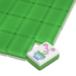 Jeu de tuiles de mahjong en acrylique, format voyage portable, design Joker bleu et blanc, couleurs personnalisées disponibles pour les jeux de cartes et d'échecs - Product Image 3