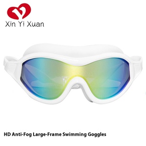 Lunettes de natation pour enfants avec logo personnalisé, électroplaquées, verres HD, vision claire, protection UV, réglables, grand cadre, anti-buée - Product Image 2