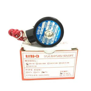 Uni-d UD-8 2W025-08 eşdeğer pirinç 2/2 yollu ZG1/4 "normalde kapalı kurşun tel pistonlu doğrudan etkili elektrik Solenoid vana