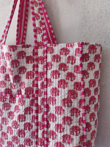 Handmade Quilted <b>Tote</b> <b>Bag</b> Block Printed Cotton Beach <b>Bag</b> Reusable Shopping Shoulder Carryall Eco Friendly Travel <b>Fabric</b> <b>Tote</b> - Product Image 3