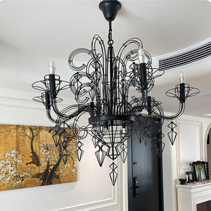 Lustre baroque de style nordique moderne pour salon, villa <span class=keywords><strong>vide</strong></span>, escalier créatif, designer français, grande maison artistique - Product Image 4