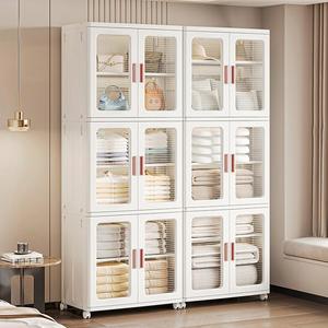 Rmier Multifunction High Capacity Plastic Wardrobe Cabinet Folding Storage Box Cupboard Baby Wardrobe Children Cabinet