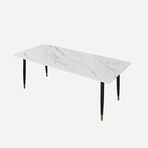 Bán Chạy Nhất Tùy Biến Hiện đại Bằng Đá Cẩm Thạch Hàng Đầu Sang Trọng Thanh Giải Trí Tiện Nghi Hình Chữ Nhật Kim Loại Chân Bàn Ăn Đặt Bảng - Product Image 2