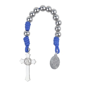 Rosario Decenario de Paracord Azul con Cuentas de 8MM de Acero Inoxidable y Medalla <span class=keywords><strong>Milagrosa</strong></span>, Color Inalterable - Product Image 6