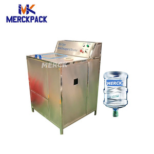 Machine de lavage automatique de bouteilles d'eau et de fûts de 20L (5 gallons) personnalisée, capacité 80-120 BPH, facile à utiliser pour le lavage de seaux d'eau. - Product Image 1
