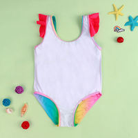 Traje de baño de unicornio de una pieza para niños y niñas, traje de baño deportivo para niñas