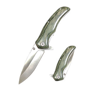 Cuchillos plegables con mango de madera grabado, hoja de acero inoxidable para acampar al aire libre, cuchillo de bolsillo, OEM personalizable - Product Image 1