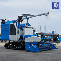 Nouvelle Moissonneuse-batteuse agricole autotractée à chenilles chinoise, à alimentation complète, 4 rangs, pour maïs, blé et riz, 75KW 99KW, large portée