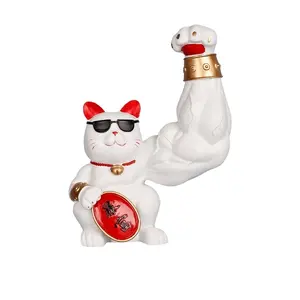 Holiday desktop decoration gifts Lucky cat with muscle