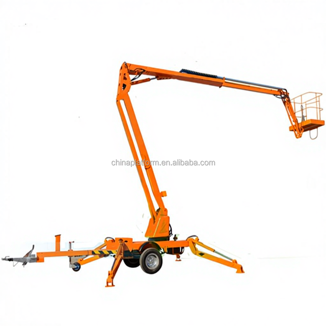 Articulated Boom Lift with Flexible Rotating Arm and Anti Overturn Sensor for Complex Construction Operations