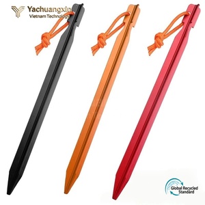 Yachuangxin Aluminum Alloy <b>Tent</b> Pegs Triangular Outdoor Camping <b>Tents</b> Stake with Reflective Rope All Seasons Use - Product Image 1