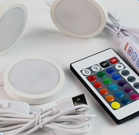 Lampes LED RGB à télécommande pour imprimante 3D Bambu, kit d'éclairage LED 001, lampe de placard ronde, lampe à LED DIY, variateur d'intensité