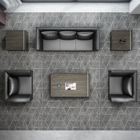 Canapé de bureau moderne en cuir avec table basse pour la réception, les loisirs, les réunions d'affaires pour le salon de l'appartement