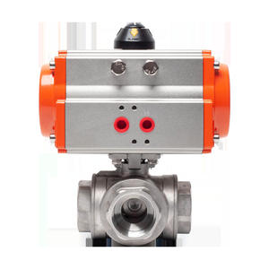 Válvula de Bola Neumática de Tres Vías de Acero Inoxidable Roscada de Alta Temperatura Q614/5-16P Tipo T/L para Aplicaciones de Conmutación - Product Image 3
