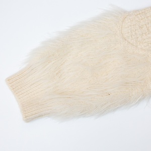 Marque de créateur personnalisée tricots dames luxe haut de gamme Islande fourrure garniture épais chaud hiver câble tricot Cardigan <span class=keywords><strong>pull</strong></span> femmes - Product Image 4