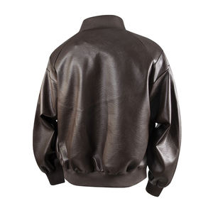 جاكيت رجالي عصري من الجلد الصناعي بتصميم أمريكي عتيق، فضفاض وبسيط وأنيق للربيع والخريف - Product Image 2