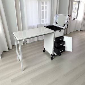 Mesa de Manicura <span class=keywords><strong>Negra</strong></span> con Marco Dorado, Muebles de Salón de Manicura, Mesa de Manicura <span class=keywords><strong>Negra</strong></span> con Marco Dorado - Product Image 5