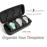 Étui de voyage à 3 montres avec oreillers en mousse souple-Support de rangement en rouleau dur pour montres jusqu'à 60mm de diamètre de face-Étui uniquement