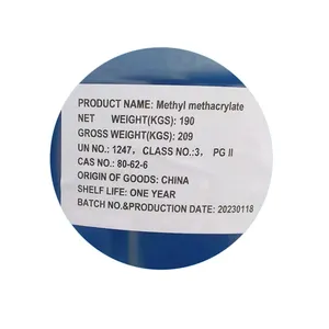 quick delivery MMA Methyl methacrylate in 190kg drum plastic industry use