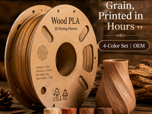 Filamento para Impresora 3D OEM de Madera PLA de 1.75 mm y 1 kg, Textura de Fibra de Madera, Aspecto Natural, Juego de 4 Colores para Bambu Lab Creality Decor - Product Image 6
