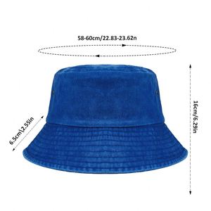 Unisex 100% algodón primavera/verano al aire libre sombrero de cubo logotipo personalizado desgastado Vintage pescador gorra de protección solar bordado 3D - Product Image 3