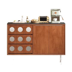 Aparador Retro de Madera Maciza 100x45x81.2cm, Mueble de Almacenamiento de Gran Capacidad para Sala de Estar - Product Image 5