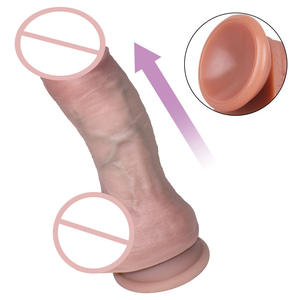 Masturbateur pour femmes européennes et américaines, en silicone platine, pénis artificiel, imitation chair douce, avec ventouse géante, fabriqué en Chine - Product Image 1