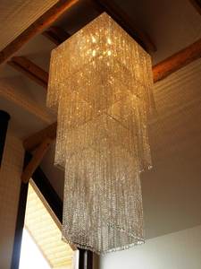 Lampadario moderno personalizzato con nappine di cristallo Villa Loft soffitto alto lustro lampada di cristallo - Product Image 4