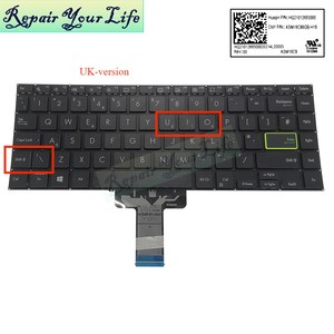 แป้นพิมพ์แล็ปท็อปแบ็คไลท์ UI US UK สำหรับ Asus <span class=keywords><strong>VivoBook</strong></span> <span class=keywords><strong>flip</strong></span> <span class=keywords><strong>14</strong></span> <span class=keywords><strong>TM420</strong></span> TP420IA TP470EA แป้นพิมพ์ HQ21013078000สีดำใหม่ - Product Image 2
