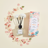 Diffuseur de parfum d'ambiance en verre carré à bâtonnets, huiles essentielles naturelles, mini 50ml, désodorisant pour la maison et décoration de mariage