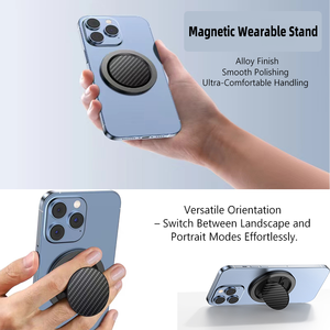 पोर्टेबल अल्ट्रा-पतली एल्यूमीनियम मिश्र धातु चुंबकीय फिंगर रिंग स्टैंड धारक होम डेस्क बिस्तर बहु-कोण ठोस मोबाइल फोन समर्थन - Product Image 5