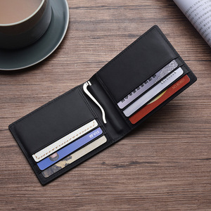 JINBAOLAI 2019 New Style Short Section Carbon Fiber Genuine Leather <strong>RFID</strong> blocked Protected <strong>Wallet</strong> For Men,Male Coin Purse - Product Image 5