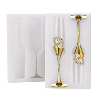 Gobelet en verre cristal doré incrusté de diamants, élégant et créatif, ensemble de verres à champagne en métal pour couple, en alliage de zinc pour mariage