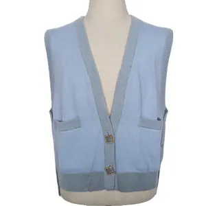100% Cashmere Sweater Women's Sleeveless Knitted Cardigan cashmere Vest
