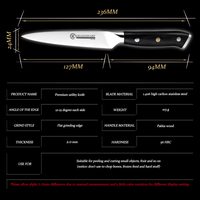 Couteau utilitaire professionnel en acier inoxydable à haute teneur en carbone Chef coupe couteau utilitaire de fruits légumes avec manche noir en bois Pakka