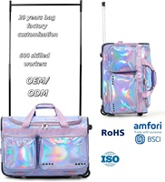 Sac de danse ODM avec porte-vêtements, collection Prism-Glow, tissu iridescent imperméable, sac de sport idéal pour les danseurs