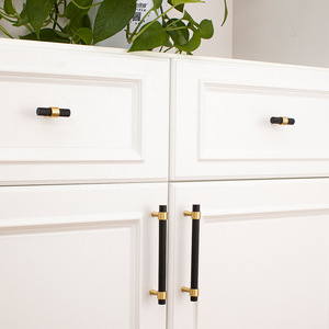 Modern Minimalist Brass Cabinet Doors & Drawers Black Handle Shoe Cabinets with Gold Handles Wholesale <b>for</b> Kitchen Application - Product Image 5