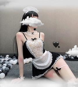 Üniforma günaha erotik iç çamaşırı rol-play no-kaldır tutkulu şeffaf dantel hizmetçi tutkulu hizmetçi kostüm - Product Image 2