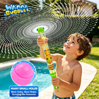 WANNA BUBBLES Baguette à bulles 2-en-1 et pulvérisateur d'eau, jouet à double fonction pour enfants, idéal pour les fêtes estivales en extérieur