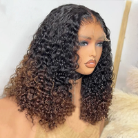 Perruque Ombre Brune 13x4 Entièrement en Dentelle Cheveux Humains SDD Boucles Birmanes pour Femmes 5x5 Perruque Frontale Sans Colle Cheveux Humains Brésiliens